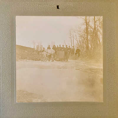 Unknown Nine Men by a Sleigh