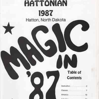 Hatton High School: 1987 Yearbook title and contents page