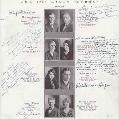 Hillsboro High School 1929 Yearbook: Class of 1929 Senior photographs on page seven