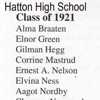 Hatton High School: Class of 1921 list of graduating students