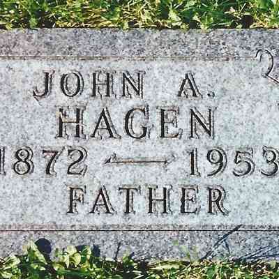 Photo of grave-marker for John Hagen, Riverside Cemetery, Hillsboro, ND: Photo courtesy Jackie (Ausk) Baumgartner, John's great great granddaughter