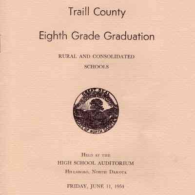 Traill County Rural Schools, Eighth Grade Graduation, 1954