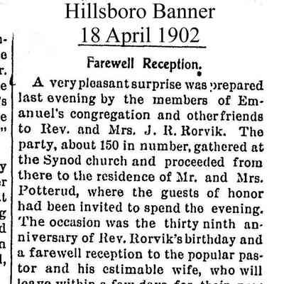 Hillsboro Banner, 18 April 1902