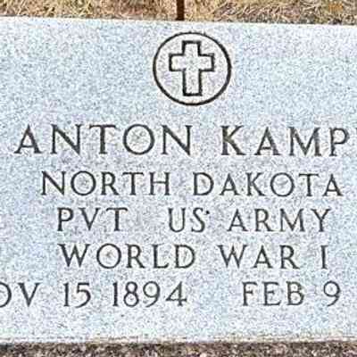 Grave-site photography, courtesy US Find-a-Grave, St. John's Lutheran Cemetery, Hatton, ND.: Grave-marker photo, Ole Anton Kamphaug