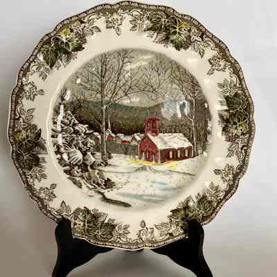 The School House - The Friendly Village Plate by Johnson Bros.