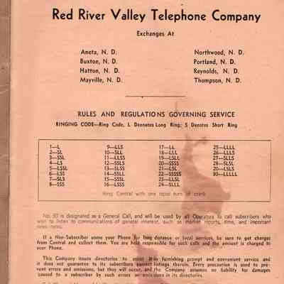 Red River Valley Telephone Company: Information on how to use the telephone, page 1
