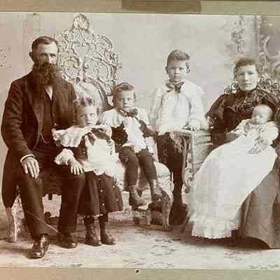 Rev. and Mrs. G. F. Potratz family photo. Rev. Potratz served as pastor of Immanuel and St. John Lutheran churches from 1888 to 1902.