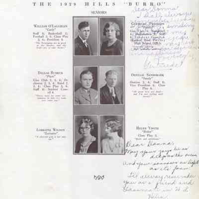 Hillsboro High School 1929 Yearbook: Class of 1929 Senior photographs on page eight