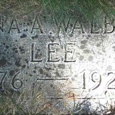 Grave-marker, Lakewood Cemetery, Minneapolis, MN, photo courtesy US Find-a-Grave: Anna Ambrosia (Walbom) Lee