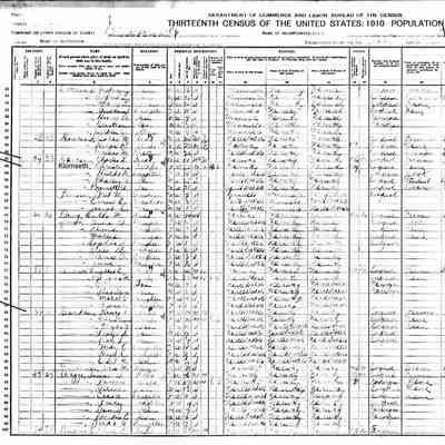 1910 US Census, Bingham Township, Traill County, ND, courtesy ancestry.com: Chas L. and Christina (Klomseth) Gordon and family