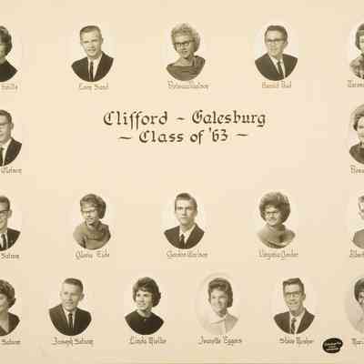 Clifford-Galesburg High School 1963 Class Photo