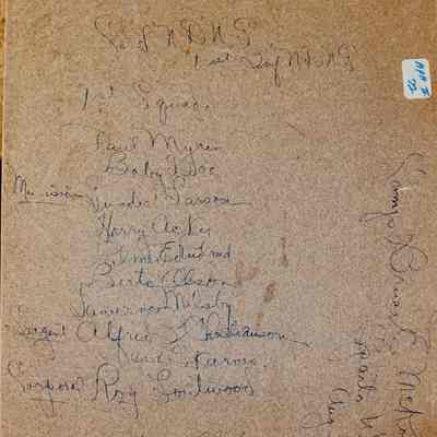 Back of photograph showing date, location and names of soldiers