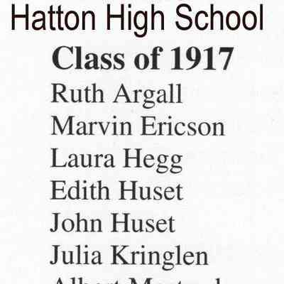 Hatton High School: Class of 1917 list of graduating students