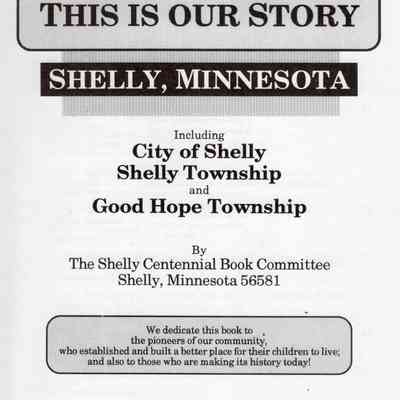 Shelly Centennial Book, Title and Dedication, page 1