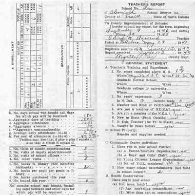 Bloomfield School No. 1: Edna M. Aaserud, Teacher's Report, 29 May 1947