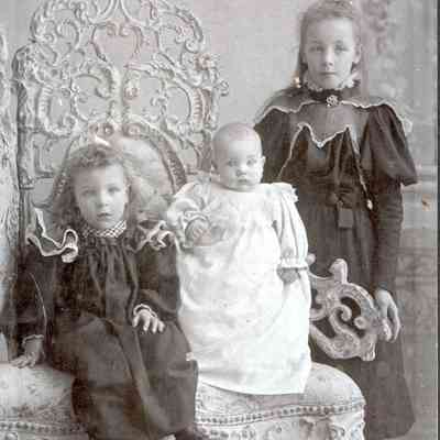 Clara, Julia and Alfred Overmoe, children of Torger and Agnette (Anderson) Overmoe, Homesteader of Norway Township, Traill County, Dakota Territory