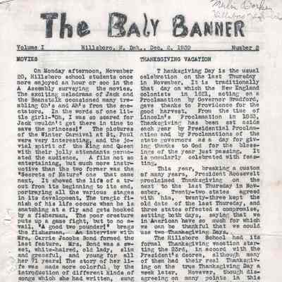 Hillsboro High School 1939 News: December 2, Number 2, issue
