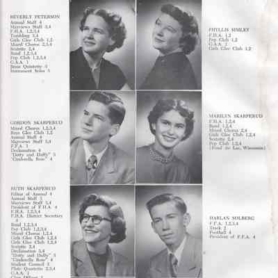 Mayville High School 1951 Yearbook: Senior photos, fourth page