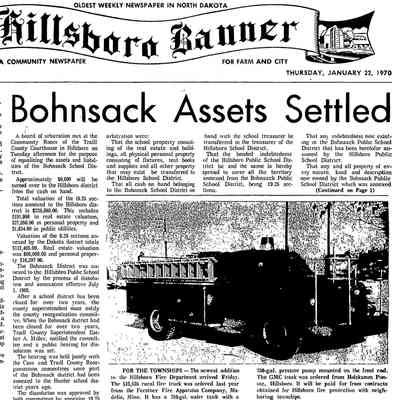 Page 1, Hillsboro Banner, 22 January 1970