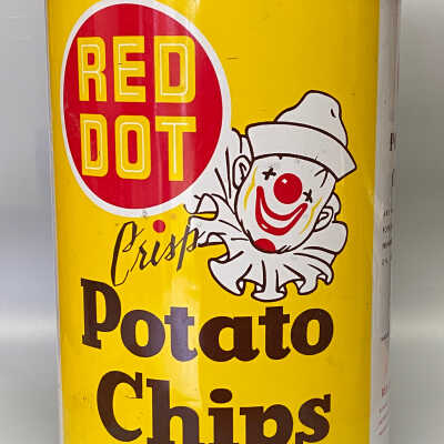 Red Dot Potato Chip Container
