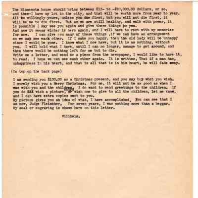 Page 2 of second 1889 letter to Stina of Grandin, DT, from husband CW Fleischer of Helena, MT: Dated 1889, translated to English by Walt Bohnsack; original in hand-written German