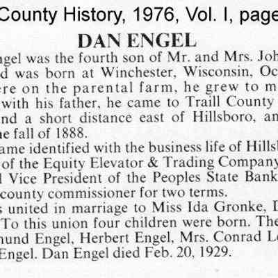 Dan and Ida (Gronke) Engel family, page 55: Traill County History, 1976, Vol. 1