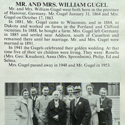 Gugel family: William and Dora Gugel, 1884 settlers in Clifford and Portland, Traill County, ND