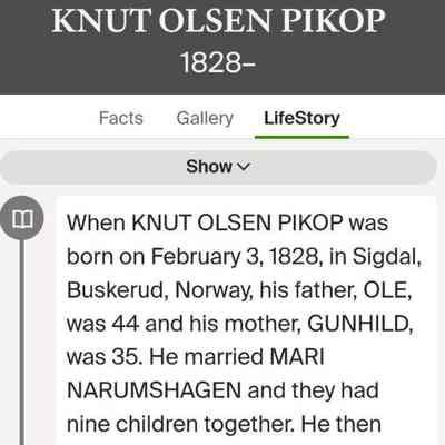LifeStory, courtesy of Jeremy Jennen: Knud Olsen Pikop