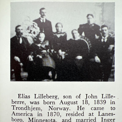 Lilleberg family: Elias and Inger (Tronson) Lilleberg, 1878 pioneers of Ervin Township, Traill County, Dakota Territory