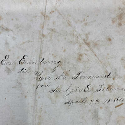 Inscription: A Remembrance to Mari K. Tovsrud from Anbjor E. Solum