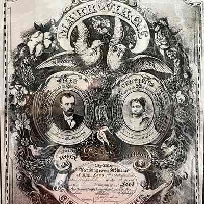 Mons & Marie (Lee) Maring: Marriage Certificate, 3 April 1882