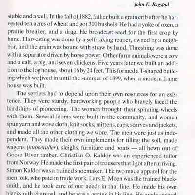 Kaldor Settlement on the Goose River, by John E. Bagstad: Page 21