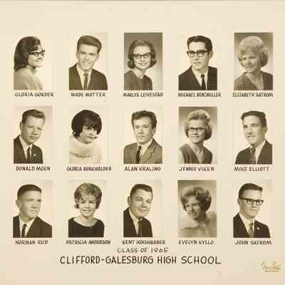 Clifford-Galesburg High School 1965 Class Photo
