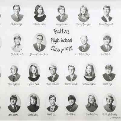 Hatton High School: Class of 1972 graduating students
