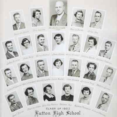 Hatton High School: Class of 1952 graduating students