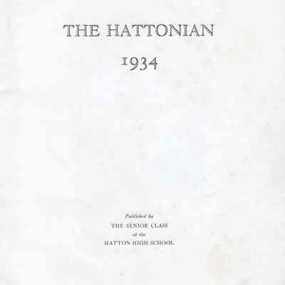 Hatton High School 1934 Yearbook: Title page