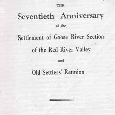 Old Settler Reunion, 1941, Hillsboro, Traill County, North Dakota: Program, page 1
