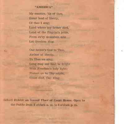 Traill County Rural Schools: 1936 Eighth Grade Graduation program song