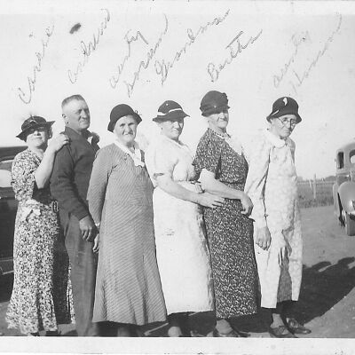 Andrew Swenson with his five sisters, Carrie Hagen, Annie Sorum, Ingeborg Swenson, Bertha Walters and Liva Hanson