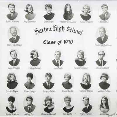 Hatton High School: Class of 1970 graduating students