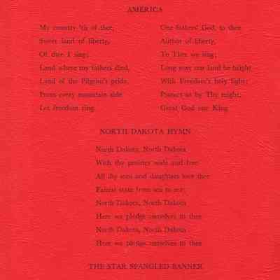 Traill County Rural Schools: 12 June 1962 Eighth Grade Graduation Program songs