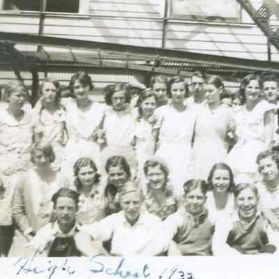 Caledonia High School, 1932 Photograph of Students and Teachers