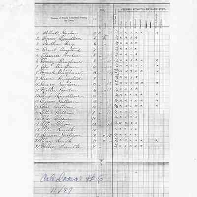 Caledonia School No. 6, Teacher's Report, 1887-11 (November)