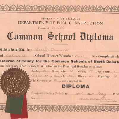 School Diploma for Caledonia No. 1: Therese Vennes, 29 May 1913