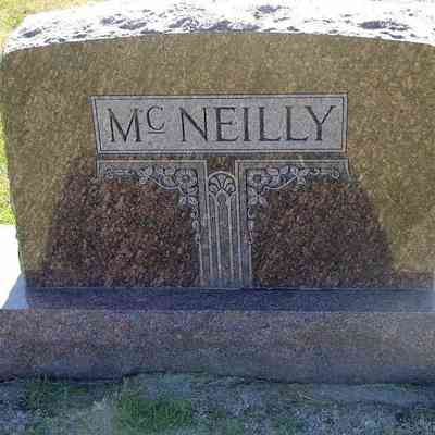 Photo, McNeilly family monument, courtesy US Find-a-Grave: Cemetery, Hunter, ND