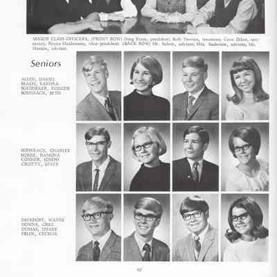 Hillsboro High School 1970 Yearbook: Class of 1970 Senior photographs on page 52