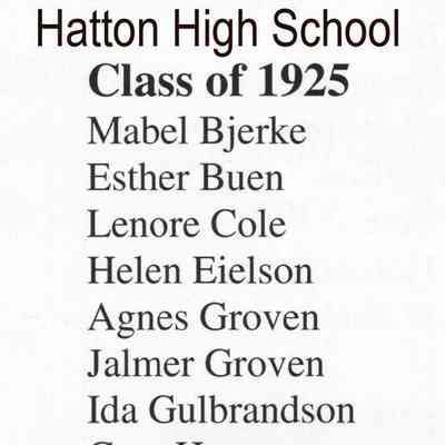 Hatton High School: Class of 1925 list of graduating students