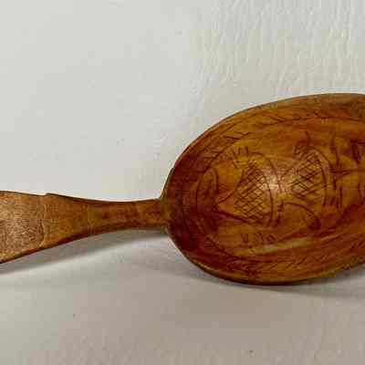 Three Norwegian Scratch Carved Spoons