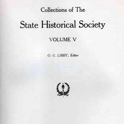Collections of the State Historical Society of North Dakota: 1923, Vol. V