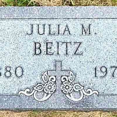 Grave-marker photo, St. Rose of Lima Catholic Cemetery, Hillsboro, ND: Julia M. Beitz, photo courtesy US Find-a-Grave
